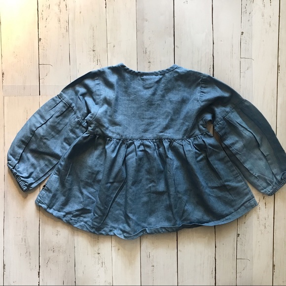 Lucky Brand Long Sleeve Denim Toddler Girl Top 3T - Picture 2 of 8